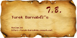 Turek Barnabás névjegykártya
